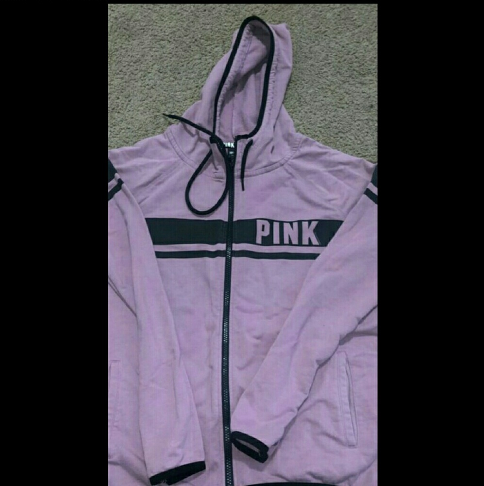 PINK Victoria's Secret Pink and black zip up